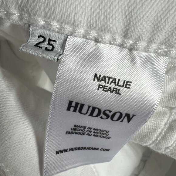 Hudson Jeans Women's 28x26* Natalie Mid Rise Slim Boyfriend White Denim Tag 25 - Picture 8 of 16